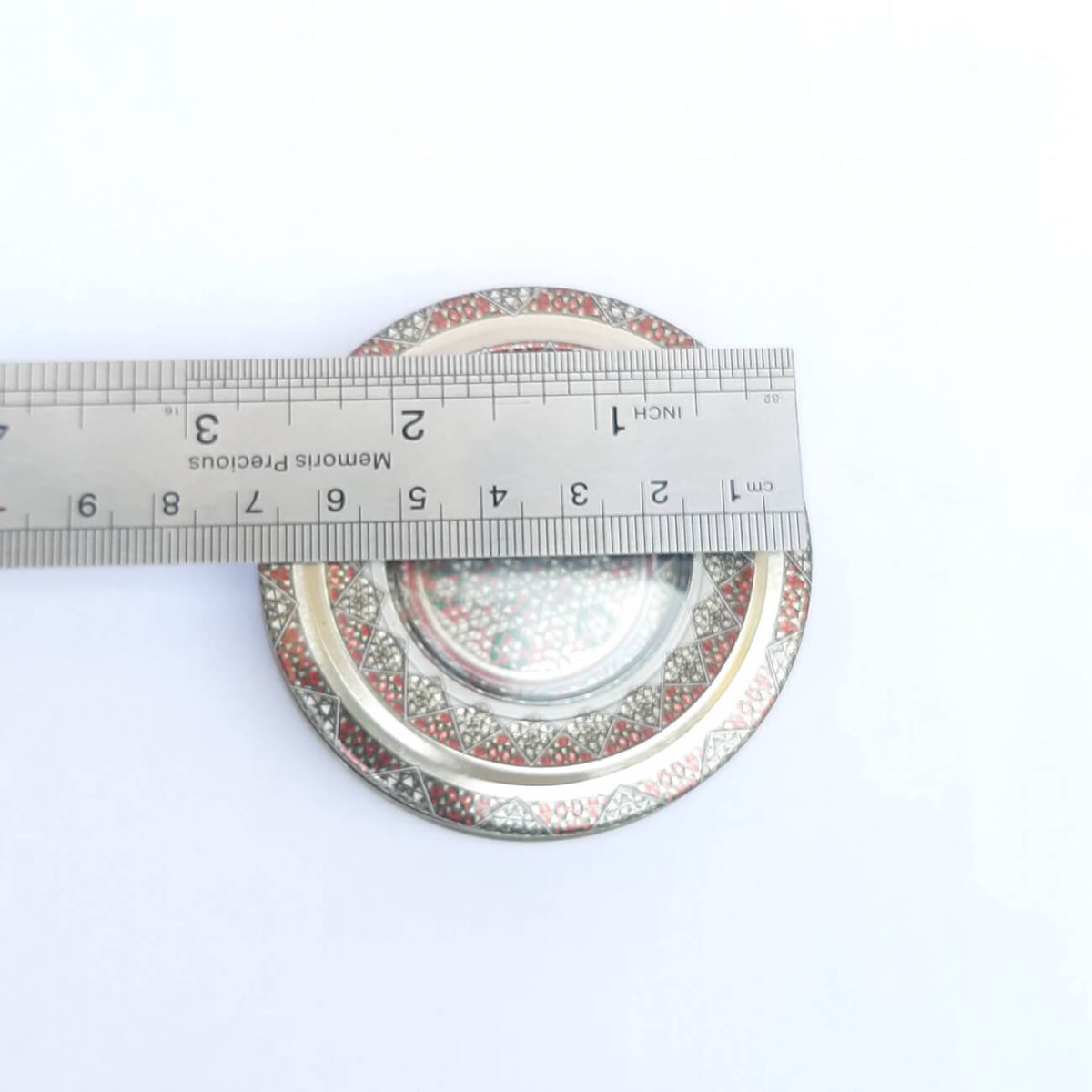 اندازه قوطی فلزی گرد خاتم قطر 6/5 ارتفاع 2 سانت (یک گرم)