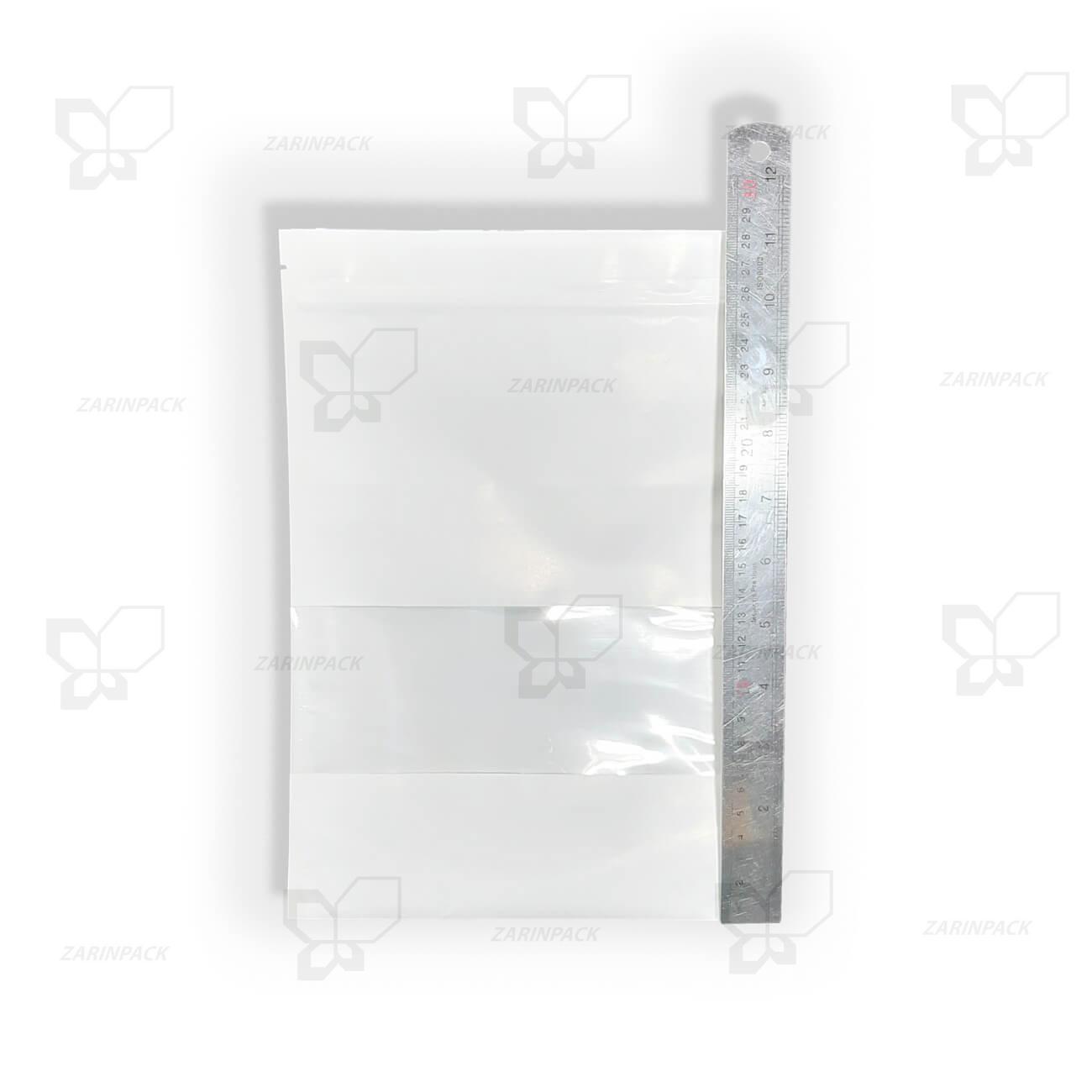 ابعاد پاکت گلاسه سفید زیپ دار 30×20 ابعاد پاکت گلاسه سفید زیپ دار 30×20