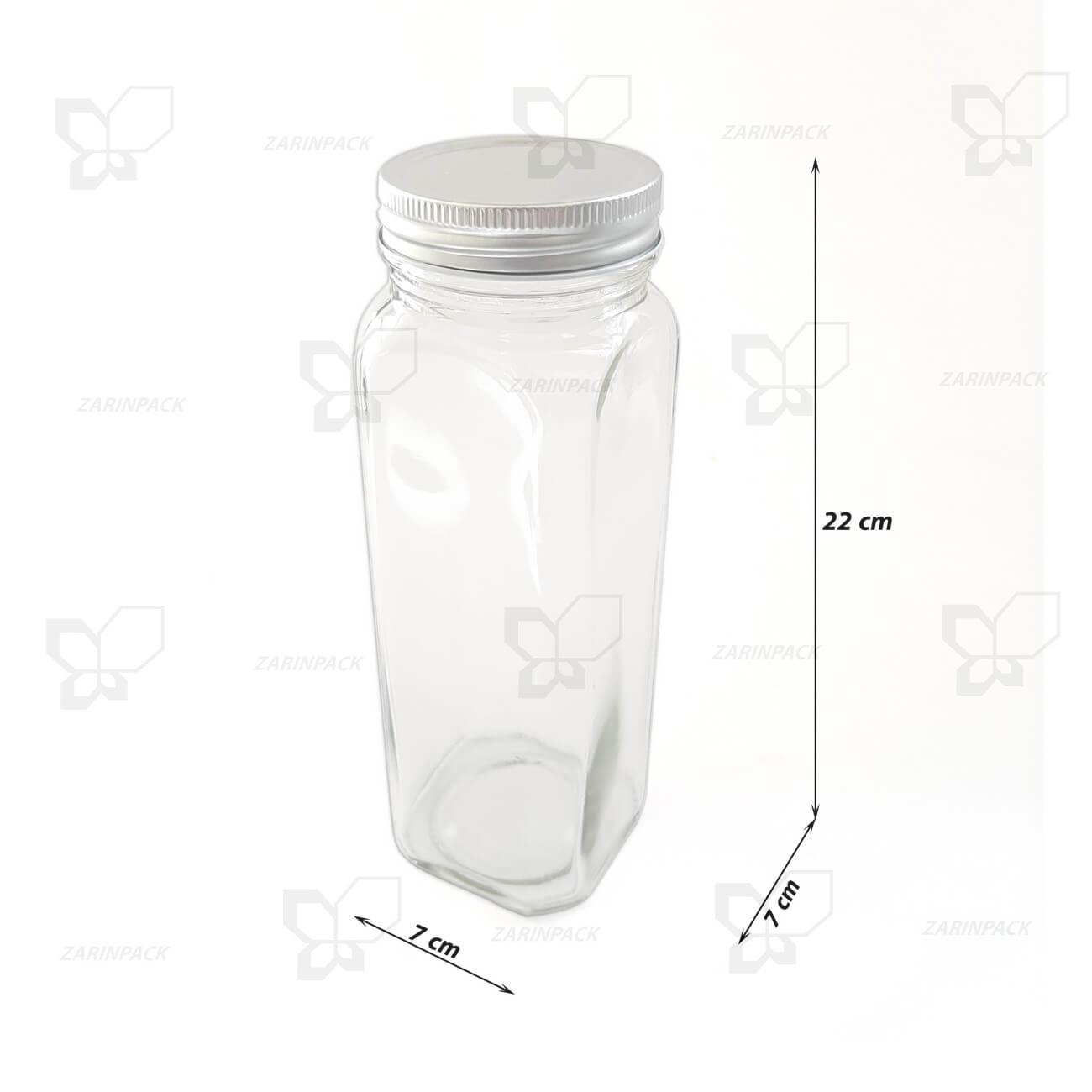 جار شیشه جا حبوبات بانکه آشپزخانه چهارگوش مدل کتیبه جار شیشه جا حبوبات بانکه آشپزخانه چهارگوش مدل کتیبه